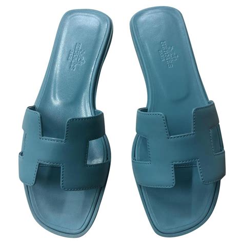 light blue hermes slides|blue hermes shoes.